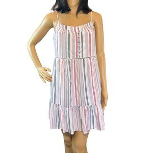 mi ami Sleeveless Striped Summer Dress in white, red, blue Size‎ m